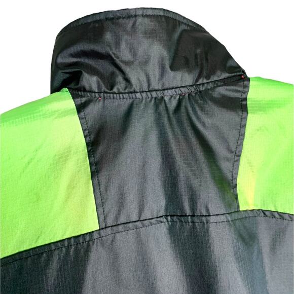 Columbia Windbreaker Jacket Women M Black Radial Sleeve Patent Half Zip 1980s - Picture 8 of 11